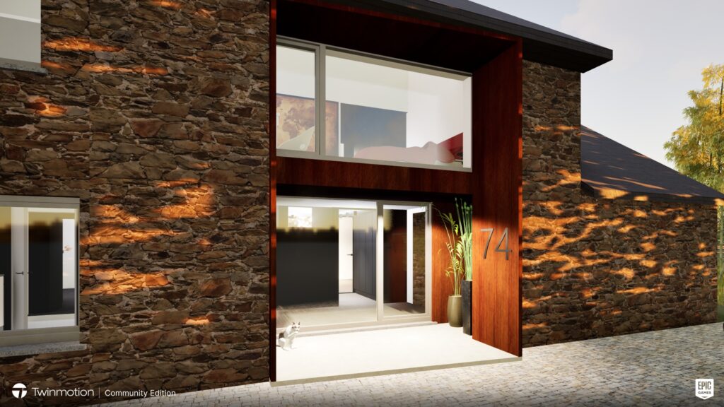 Façade en pierre rénovée avec extension contemporaine à Jalhay