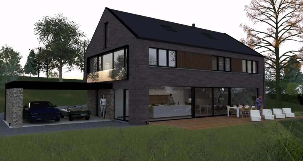 Construction d’une maison contemporaine avec bardage bois par YKAAR